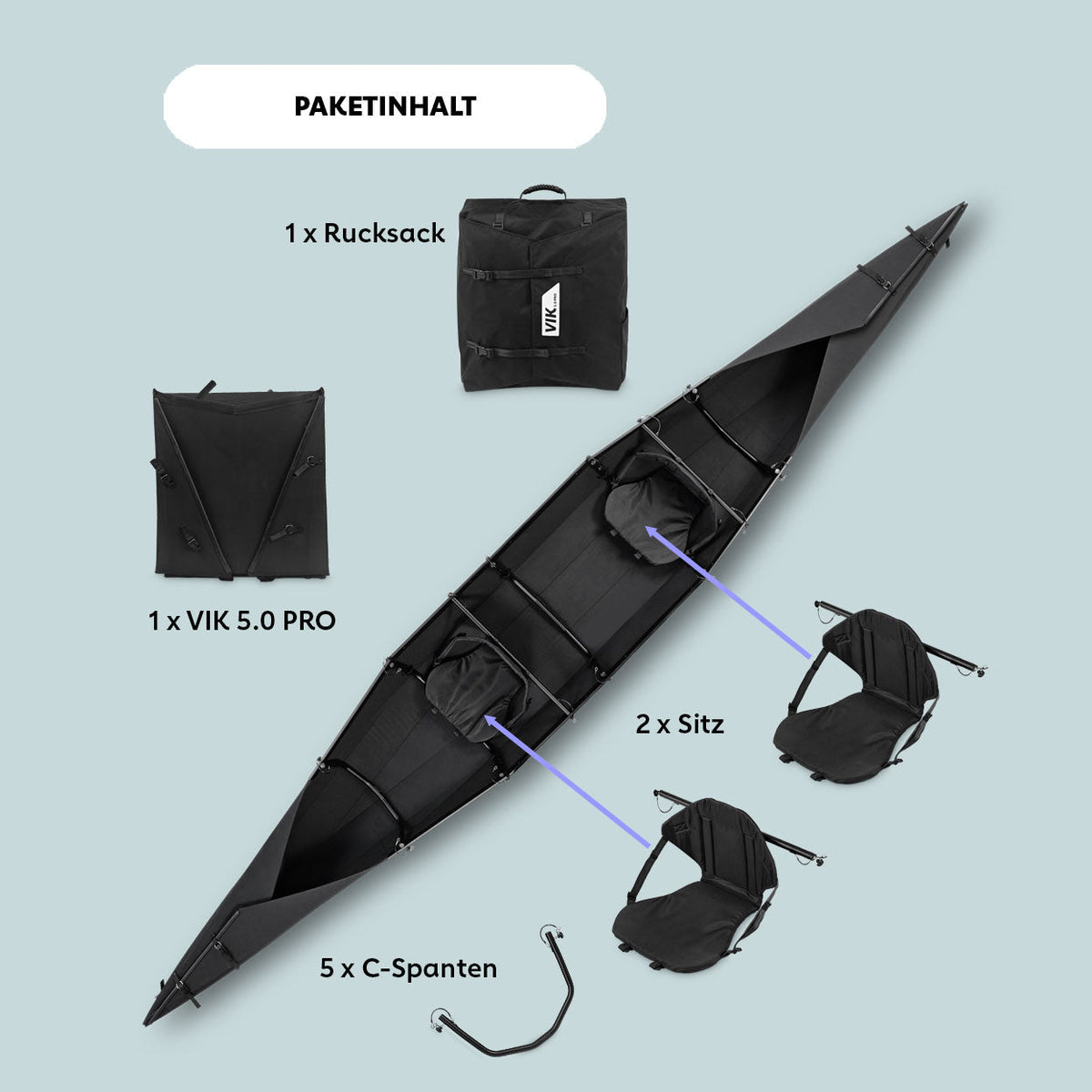 Faltkajak VIK 5.0 PRO - CLR OUTDOOR | VIK Faltkajaks